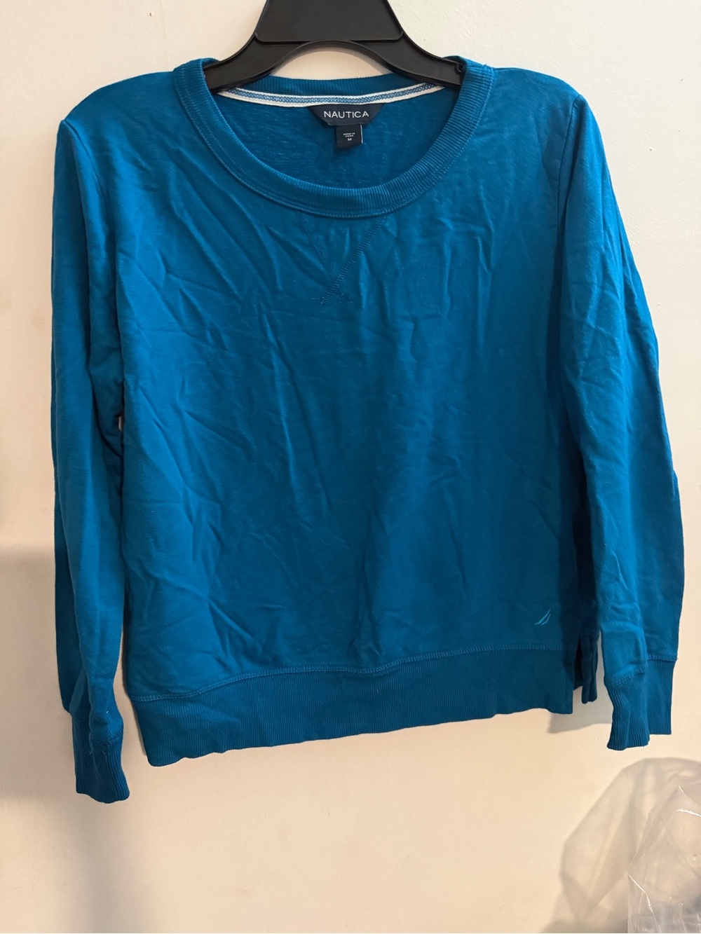 Nautica Girls Teal Blue Crewneck Sweatshirt Pullover | Size M (10/12)